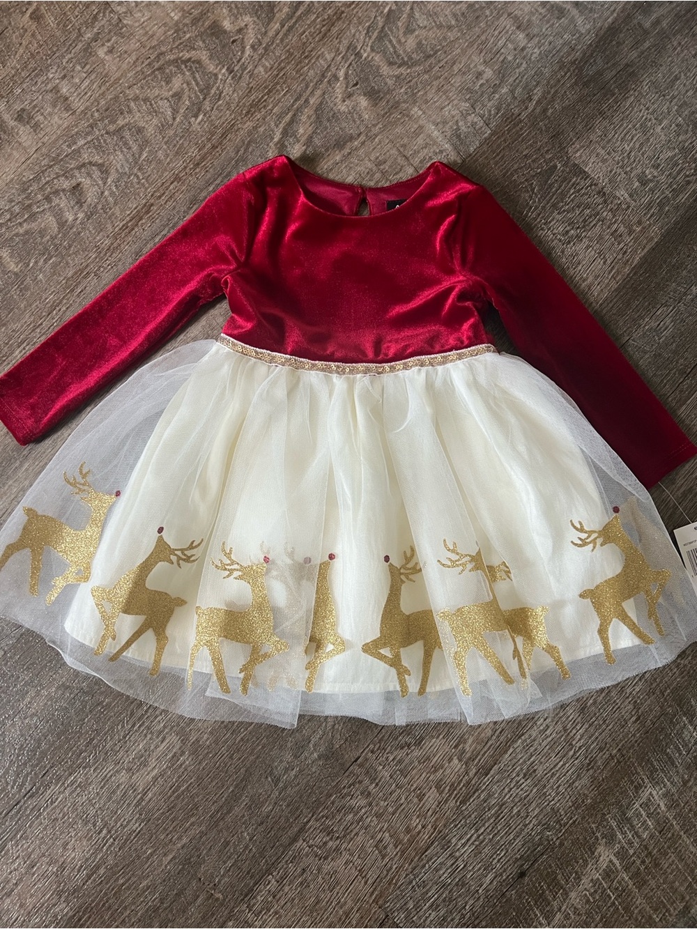 Lilt Red Velvet‎ Tulle Reindeer Dress- Size 24 Months